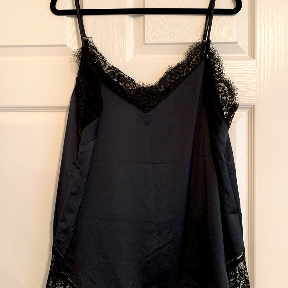 Navy Halogen Cami with Black Lace